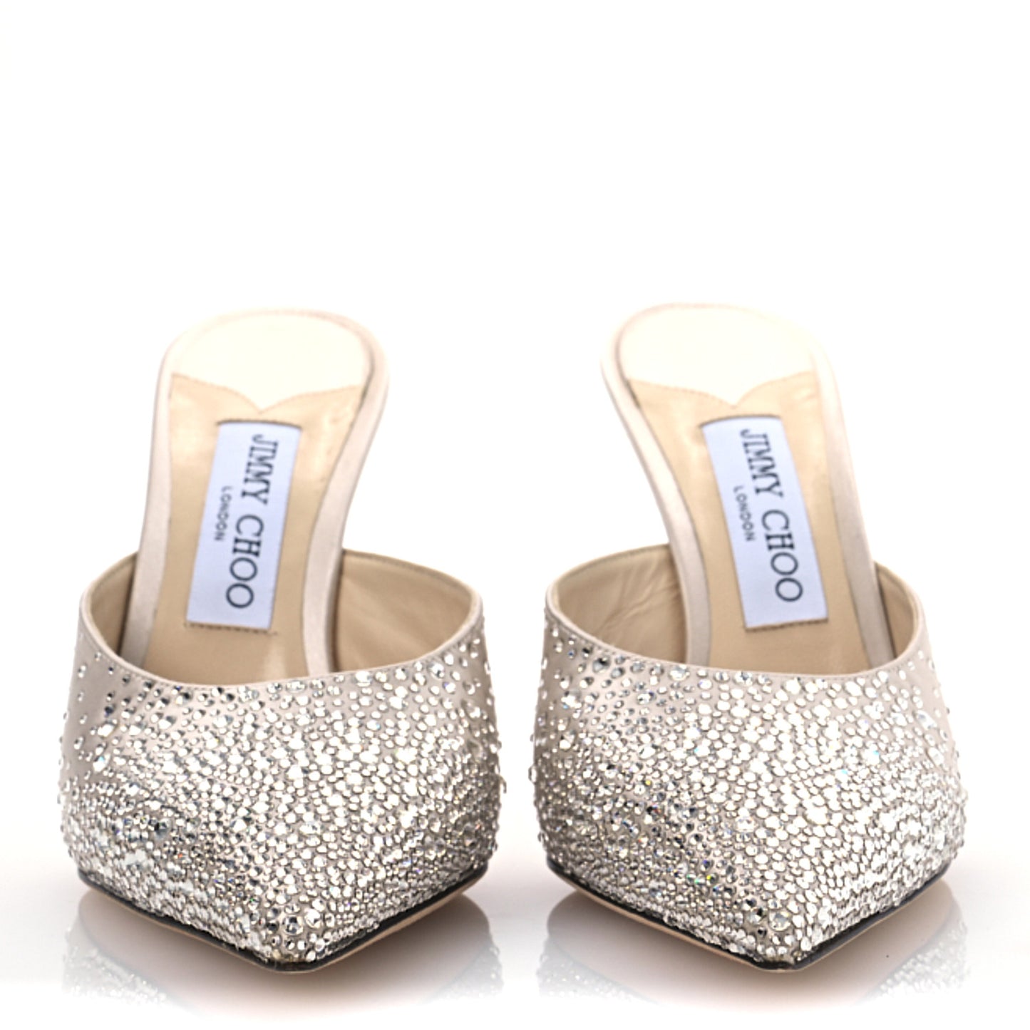 Satin Crystal Embellished Rav 100 Mules 39.5 Ballet Pink