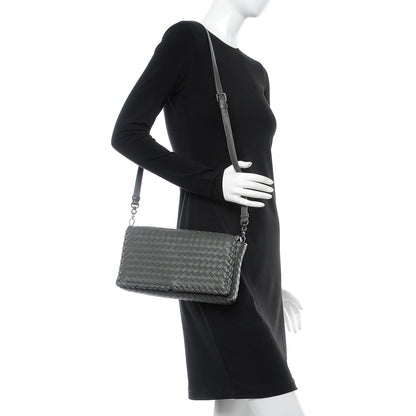 Bottega Veneta Nappa Intrecciato Dahlia Clutch Crossbody Light Grey 2 of 8