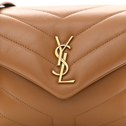 Saint Laurent Calfskin Y Quilted Monogram Toy Loulou Crossbody Bag Dark Natural 8 of 10