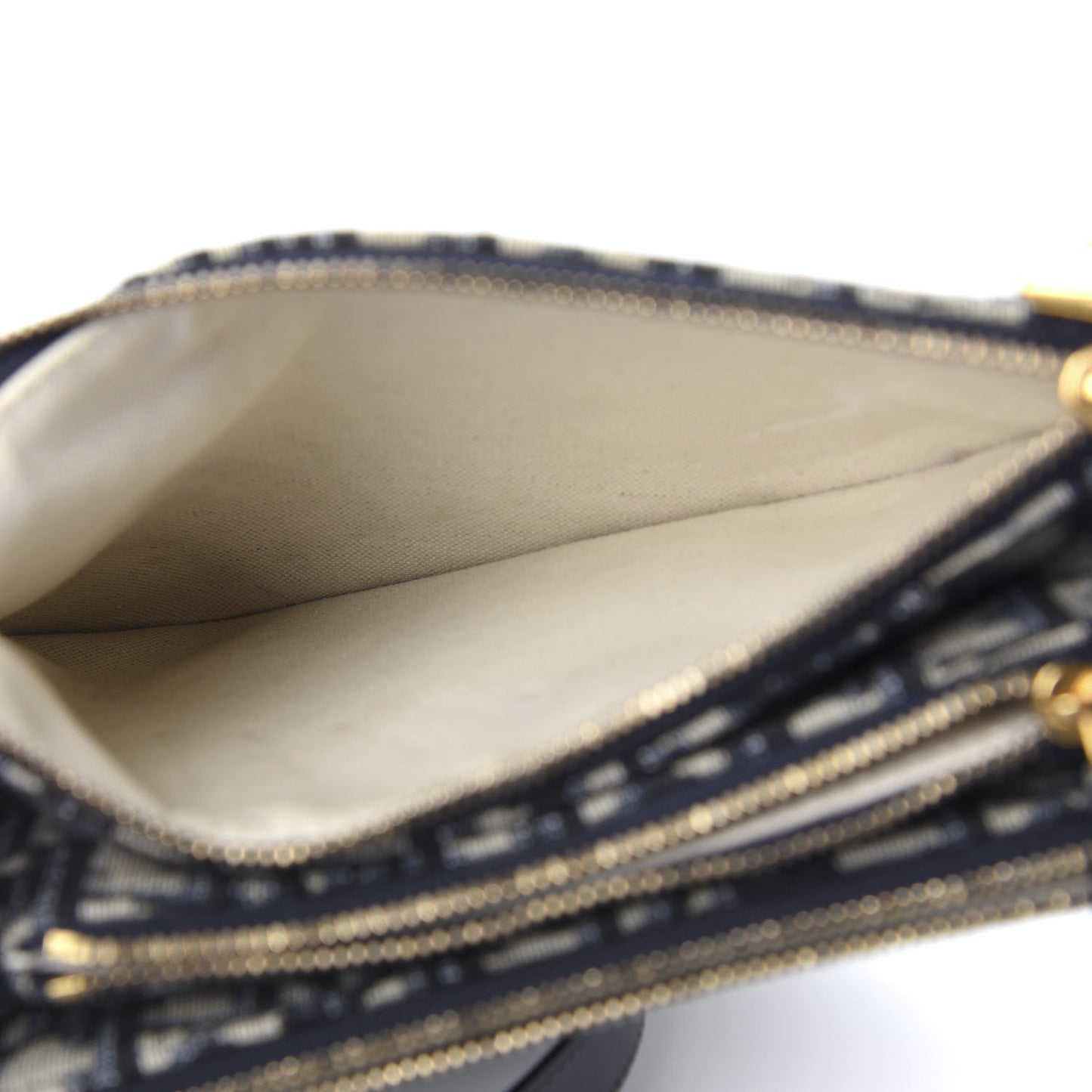 Oblique Saddle Pouch With Strap Navy Blue