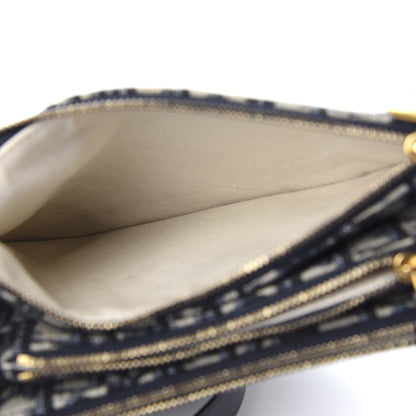 Christian Dior Oblique Saddle Pouch With Strap Navy Blue 3 of 10