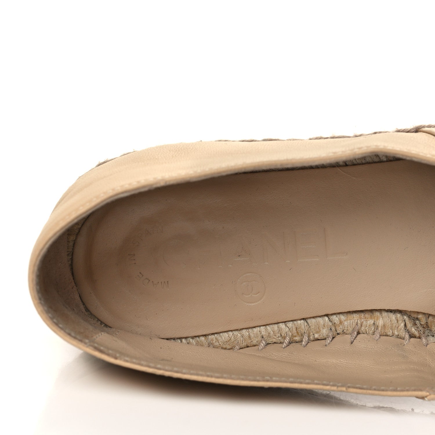 Chanel Lambskin CC Espadrilles 36 Beige Black 8 of 9