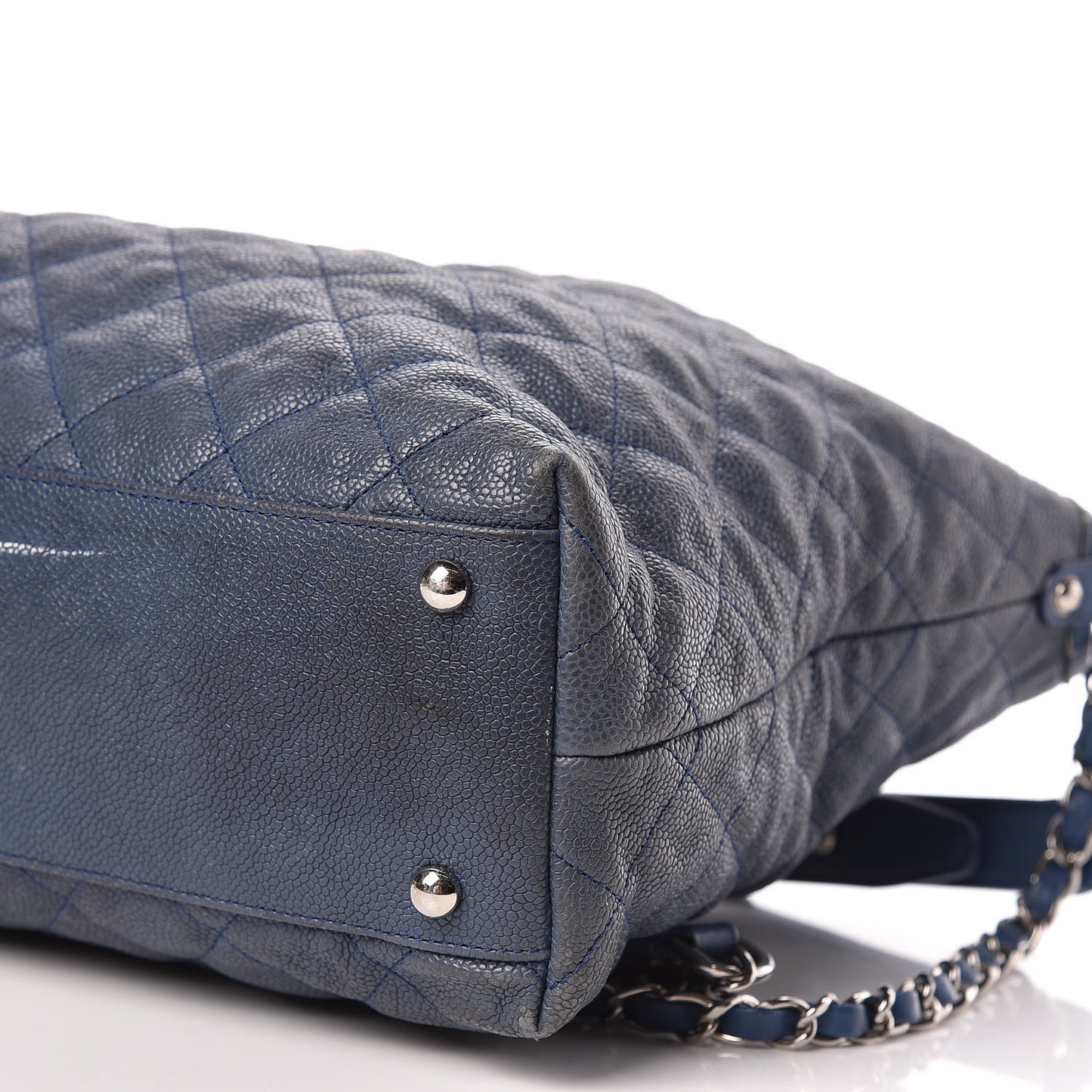 Caviar Quilted French Riviera Hobo Blue