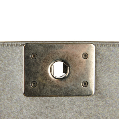 Chanel Lambskin Quilted Medium Boy Flap with Stingray Strap Silver 8 of 10