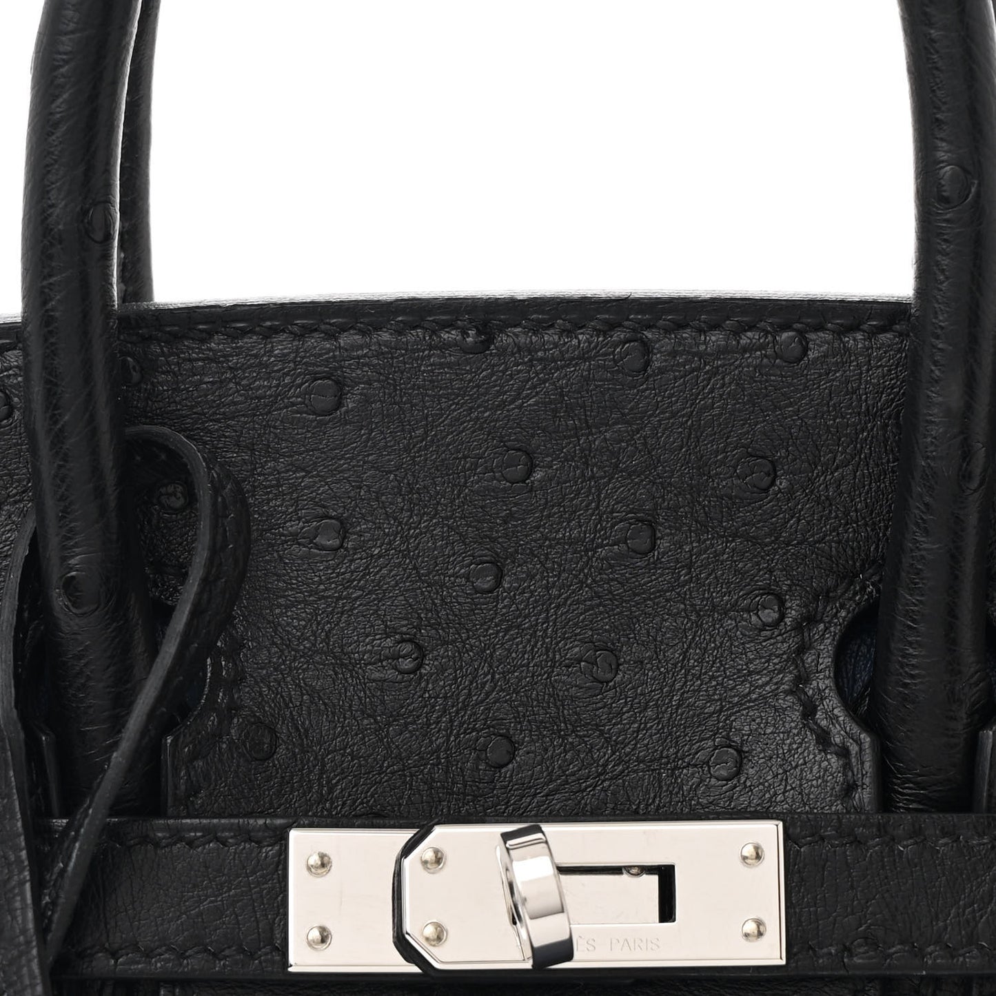 Ostrich Bi-Color Birkin 25 Bleu Iris Black