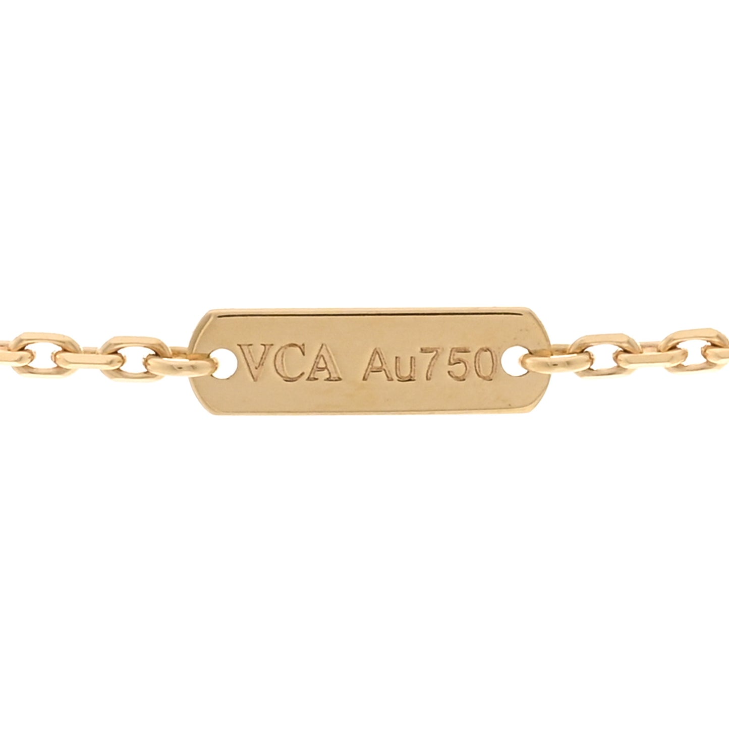 18K Yellow Gold Guilloche Vintage Alhambra Pendant Necklace