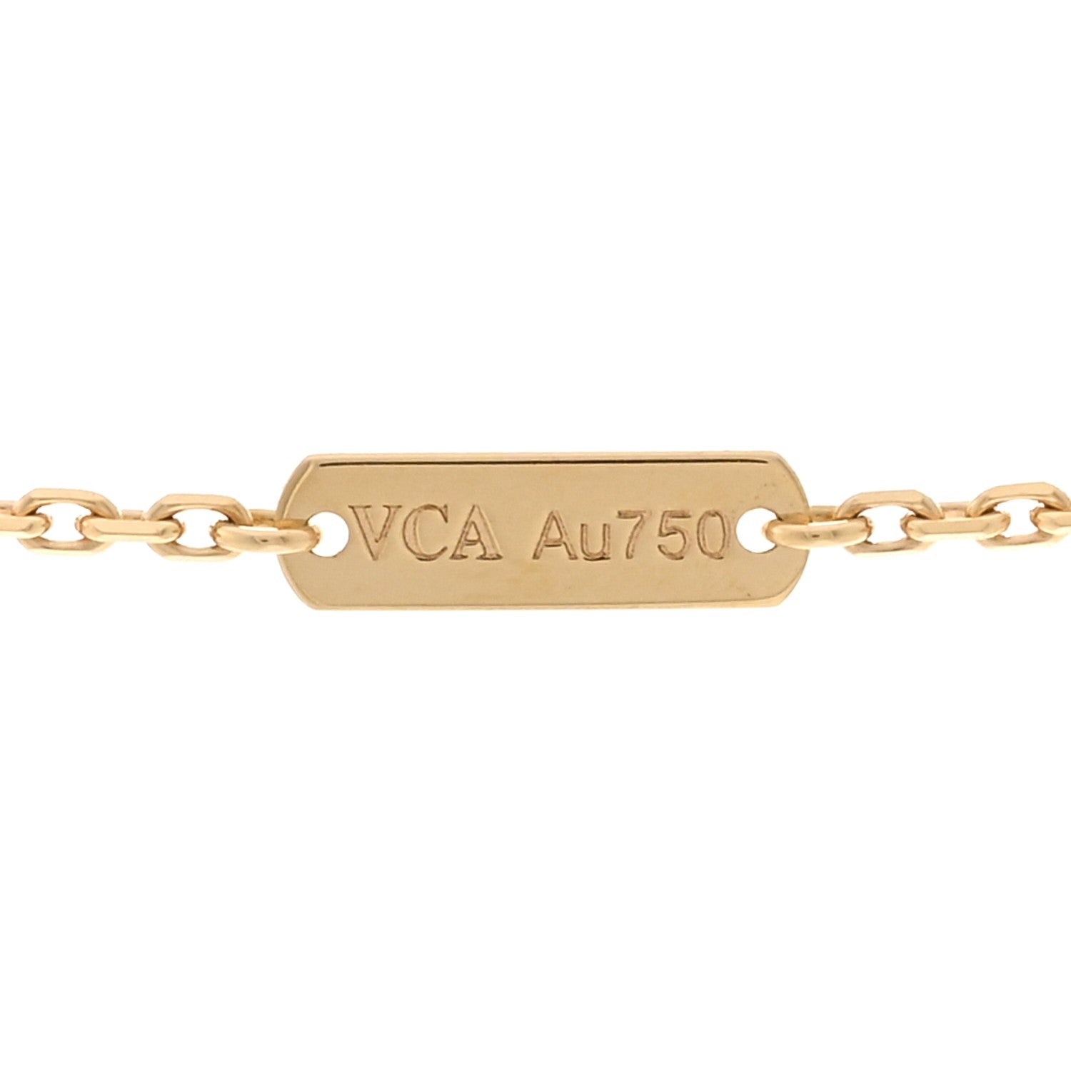 Van Cleef & Arpels 18K Yellow Gold Guilloche Vintage Alhambra Pendant Necklace 4 of 6