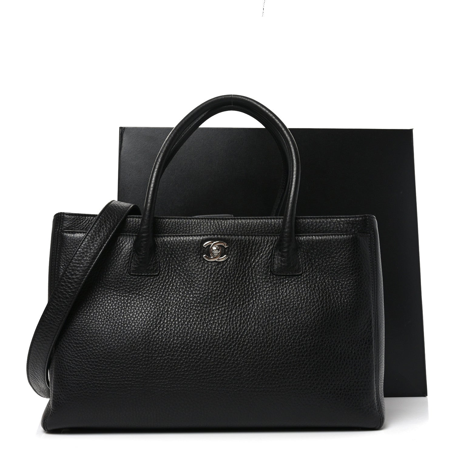 Chanel Calfskin Cerf Executive Shopper Tote Black 11 of 11