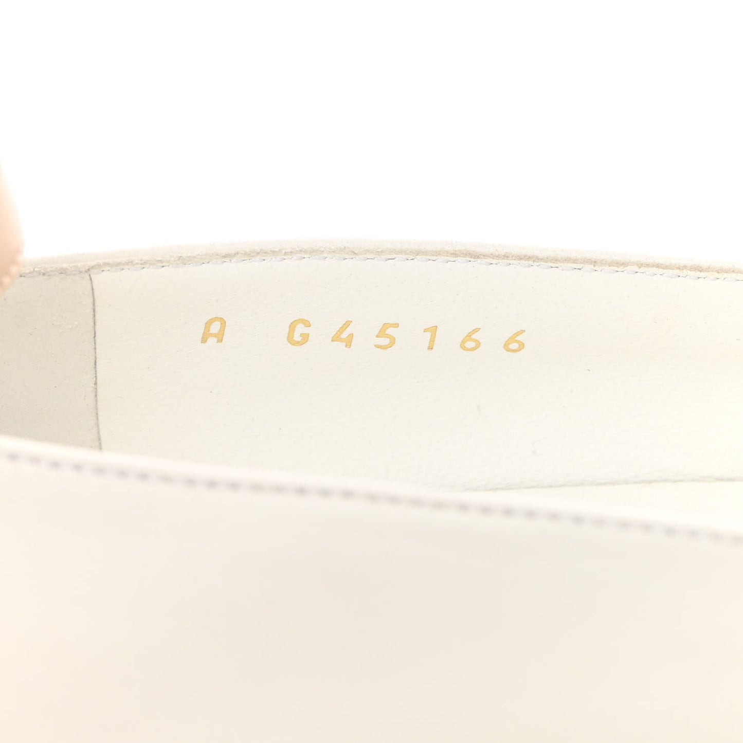 Lambskin Pearl Cap Toe CC Ankle Strap Flats 38 White Black Beige