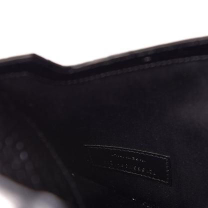 Saint Laurent Calfskin Crocodile Embossed Uptown Monogram Clutch Black 8 of 9