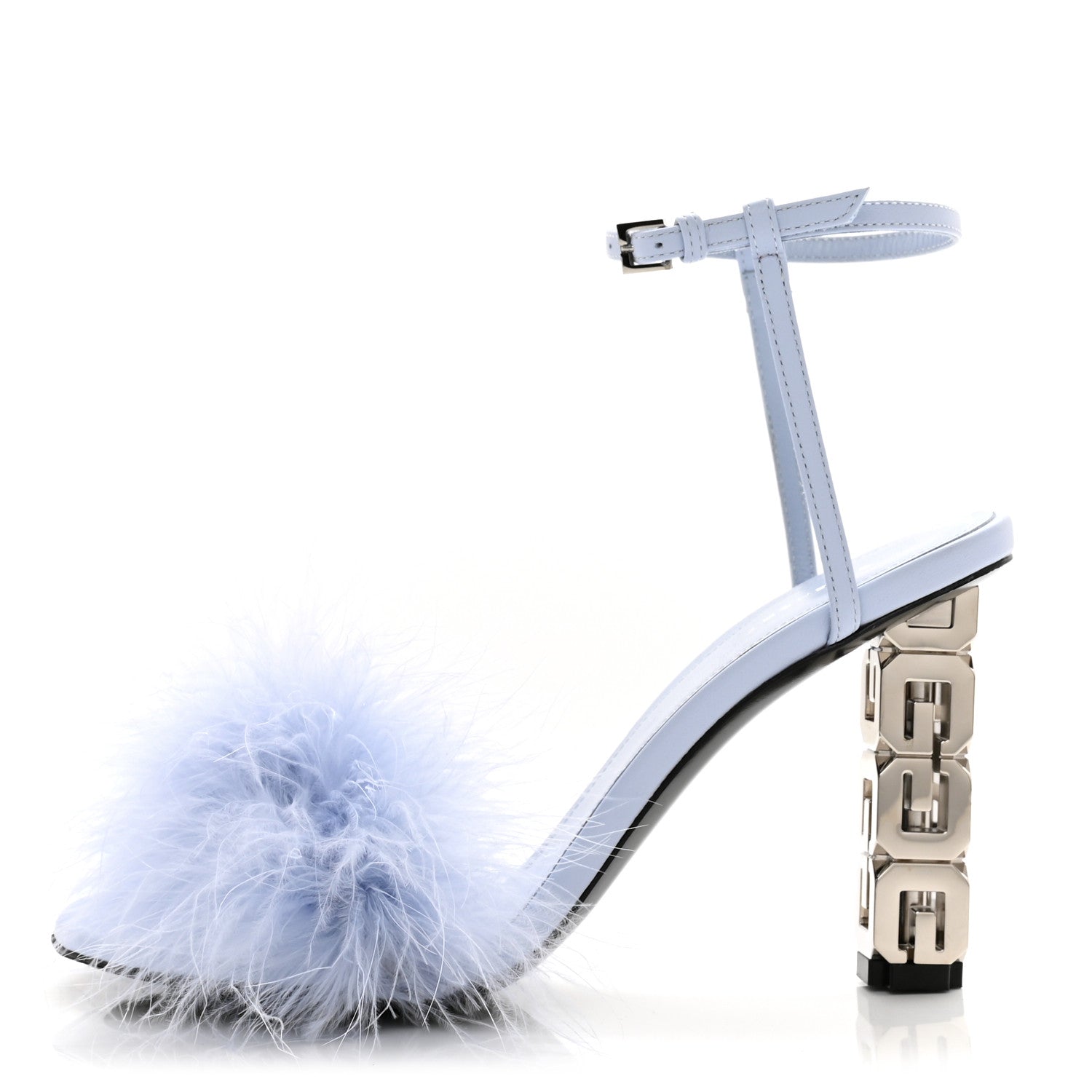 Givenchy Smooth Nappa Feather G Cube 105mm Sandals 36 Cornflower 1 of 8