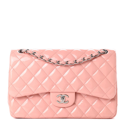 Chanel Patent Quilted Jumbo Double Flap Pink 1 of 11