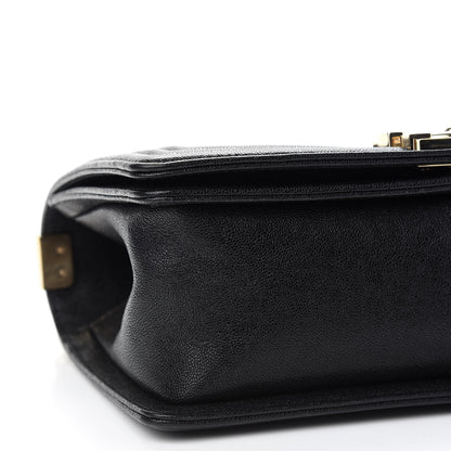 Chanel Caviar Chevron Quilted Medium Boy Flap Black 8 of 9