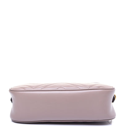 Gucci Calfskin Matelasse Small GG Marmont Chain Shoulder Bag Porcelain Rose 10 of 13