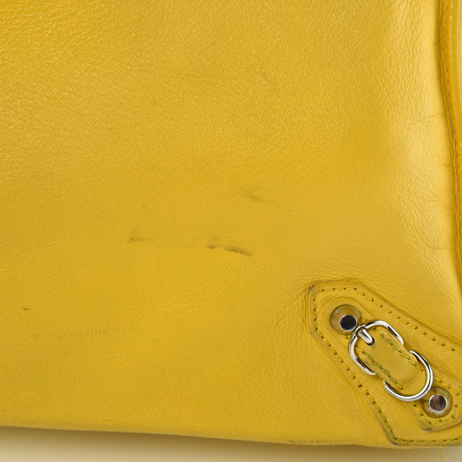 Balenciaga Supple Calfskin Papier Ledger Zip Around Tote Jaune Soleil 11 of 13