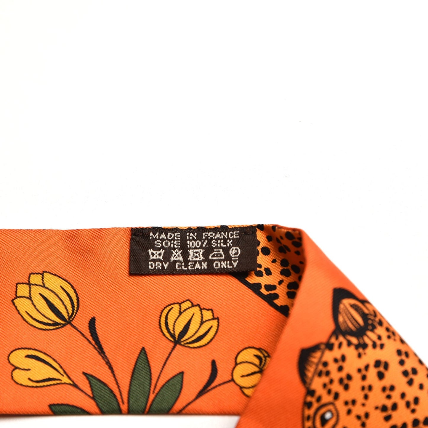 Silk Les Leopards Twilly Orange Abricot Vert