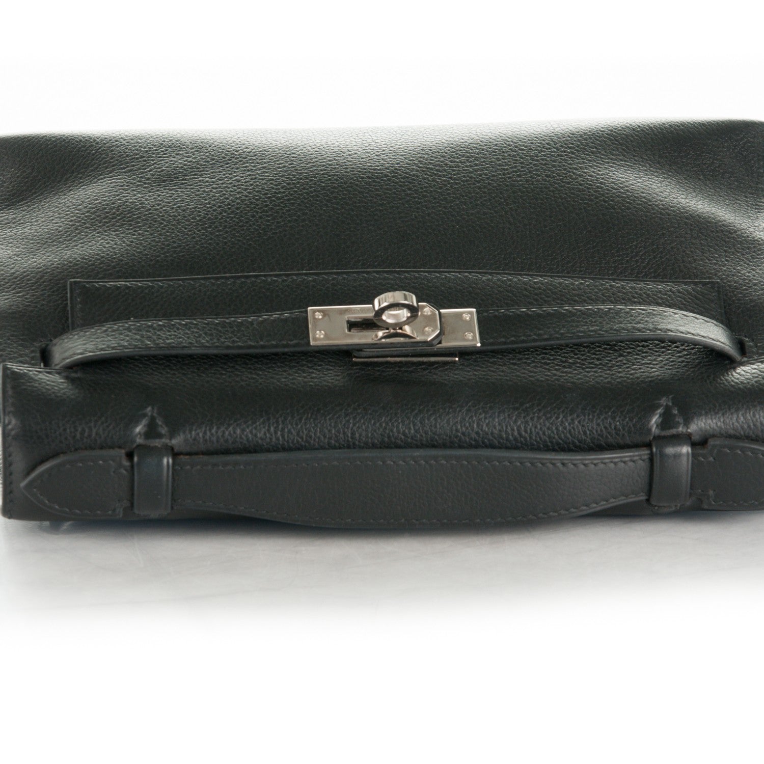 Hermes Evergrain Kelly Pochette Clutch Black 14 of 18