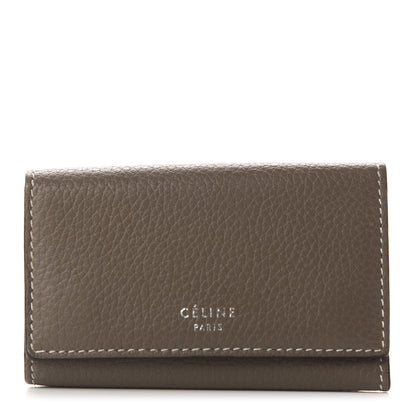 Celine Drummed Calfskin Key Case Souris 1 of 8