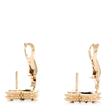 Van Cleef & Arpels 18K Yellow Gold Black Onyx Vintage Alhambra Earrings 3 of 5