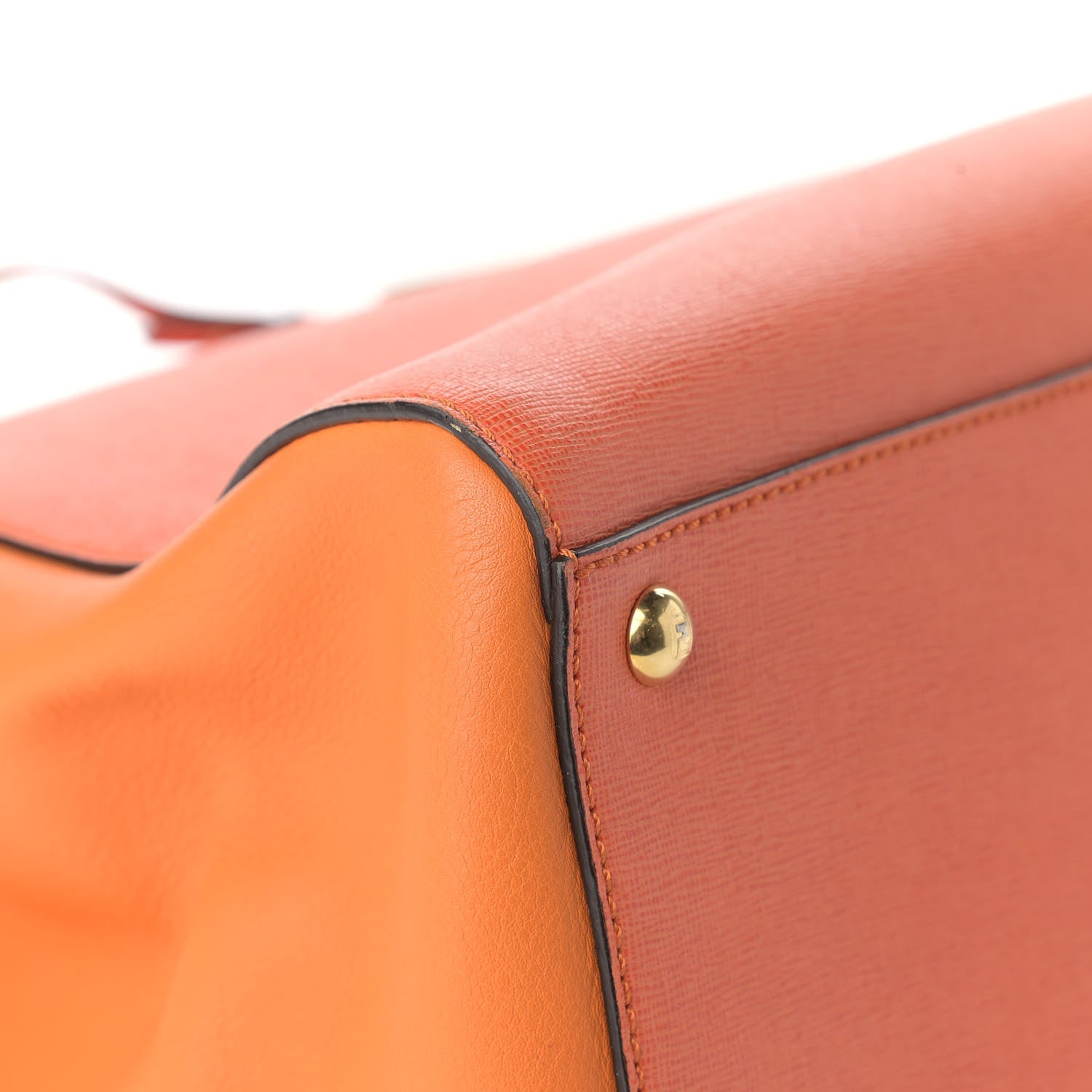 Fendi Vitello Elite Regular 2Jours Tote Arancio 8 of 21