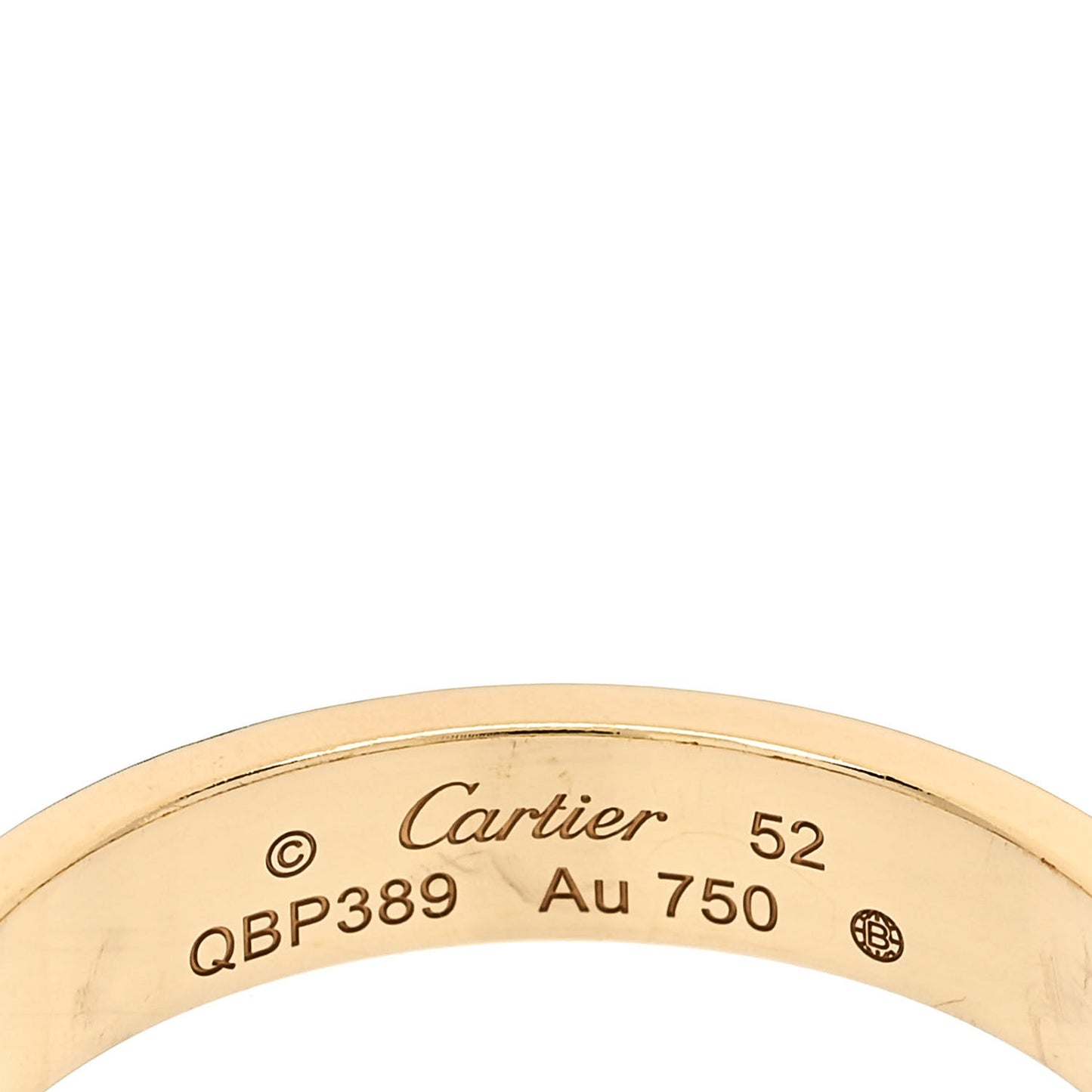 18K Yellow Gold 3.5mm LOVE Wedding Band Ring 52 6