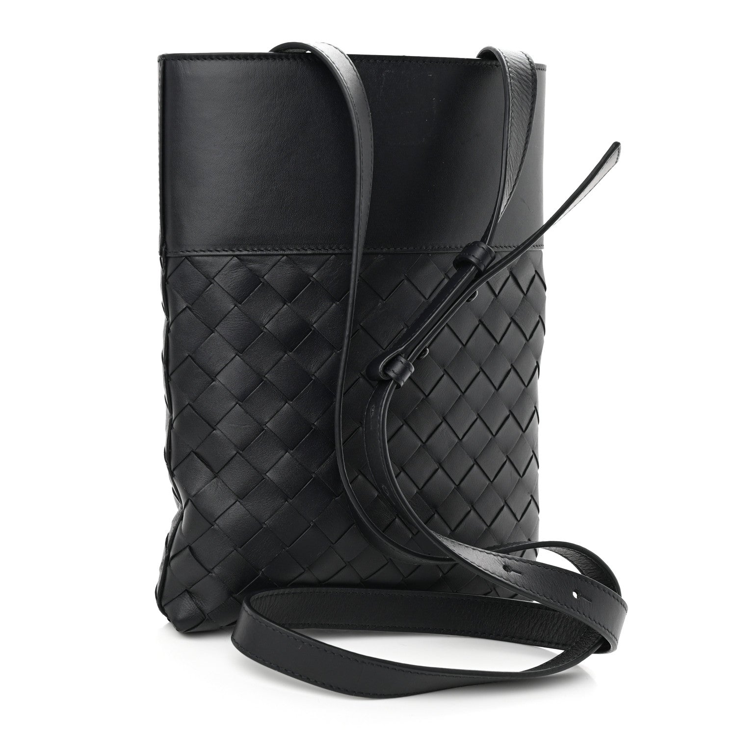 Bottega Veneta Nappa Intrecciato VN Crossbody Messenger Bag Black 3 of 12