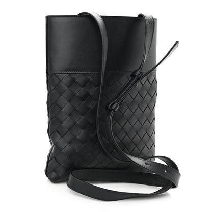 Bottega Veneta Nappa Intrecciato VN Crossbody Messenger Bag Black 3 of 12
