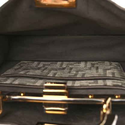 Fendi Chenille Suede Metal FF Small Peekaboo I SEE U Satchel Tortora Nuvola 5 of 11