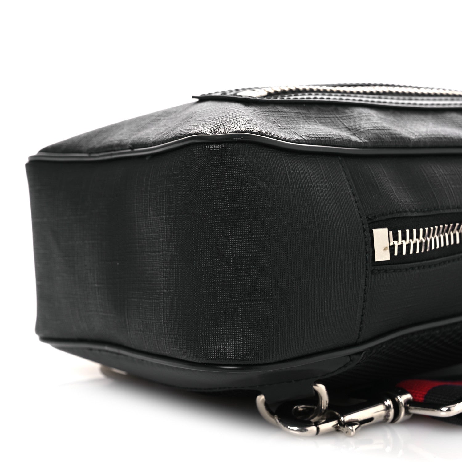 Gucci GG Supreme Monogram Web Belt Bag Black Grey 10 of 12