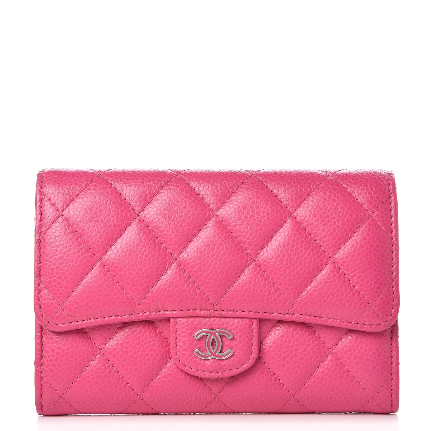 Chanel Caviar Quilted Small Flap Wallet Pink 1 of 8