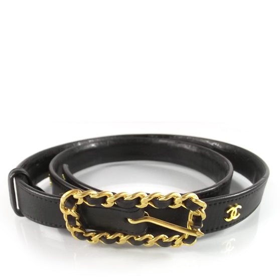 Chanel Vintage Leather Chain Link Buckle Belt 80/32 6 of 9