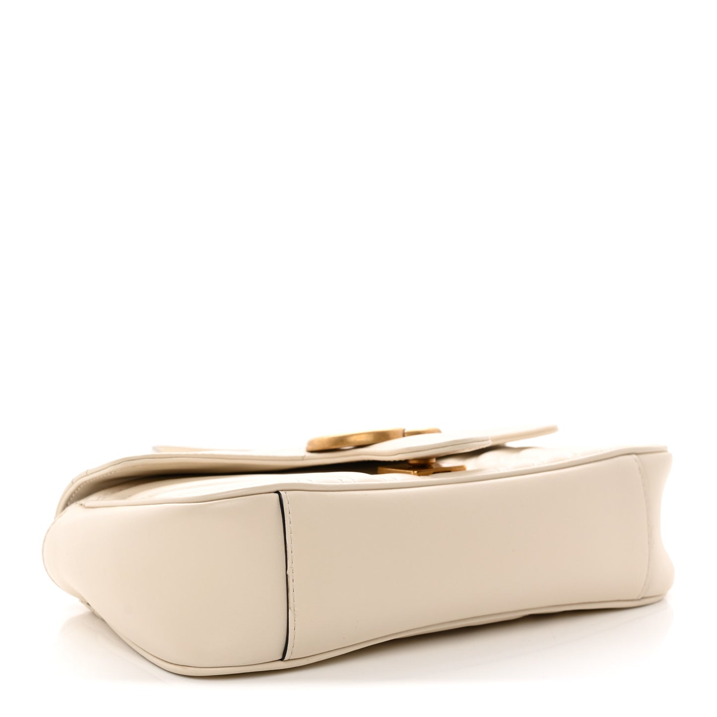 Calfskin Matelasse Mini GG Marmont Shoulder Bag White