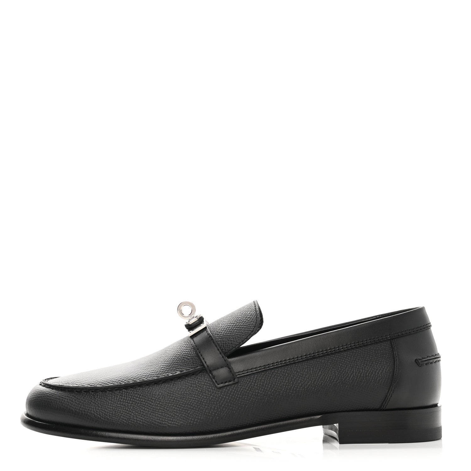 Hermes Epsom Womens Destin Loafer 38.5 Black 1 of 10