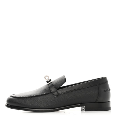 Hermes Epsom Womens Destin Loafer 38.5 Black 1 of 10
