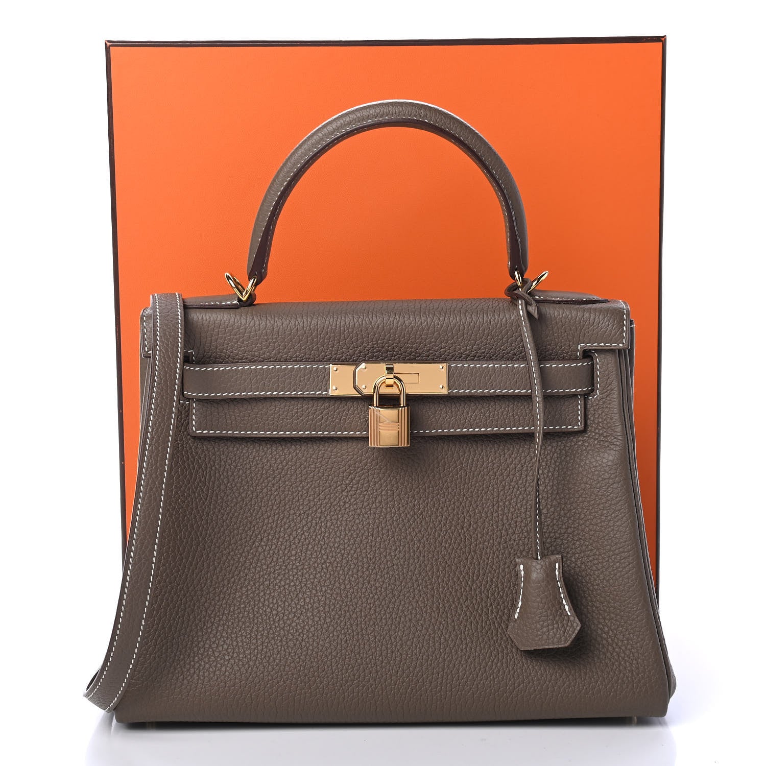 Hermes Togo Kelly Retourne 28 Etoupe 10 of 10