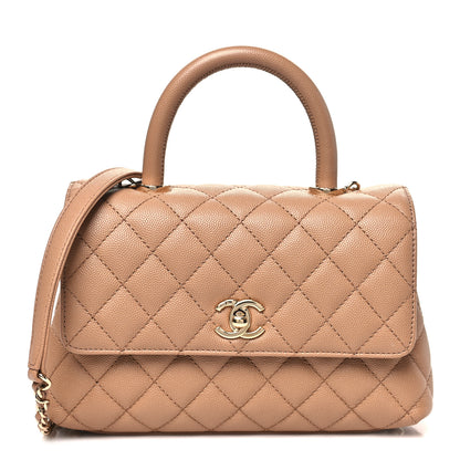 Chanel Caviar Quilted Mini Coco Handle Flap Beige 1 of 11