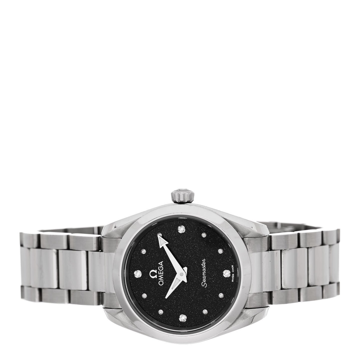 Stainless Steel Diamond 28mm Seamaster Aqua Terra 150M Quartz Watch Black 220.10.28.60.51.001