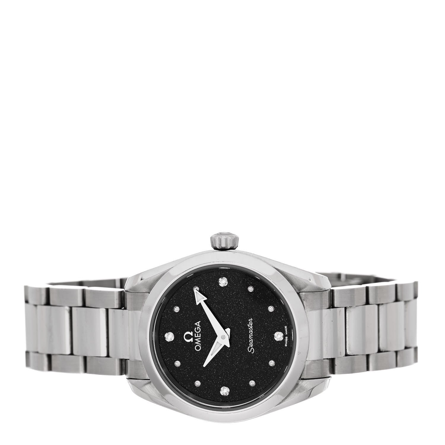 Omega Stainless Steel Diamond 28mm Seamaster Aqua Terra 150M Quartz Watch Black 220.10.28.60.51.001 2 of 4