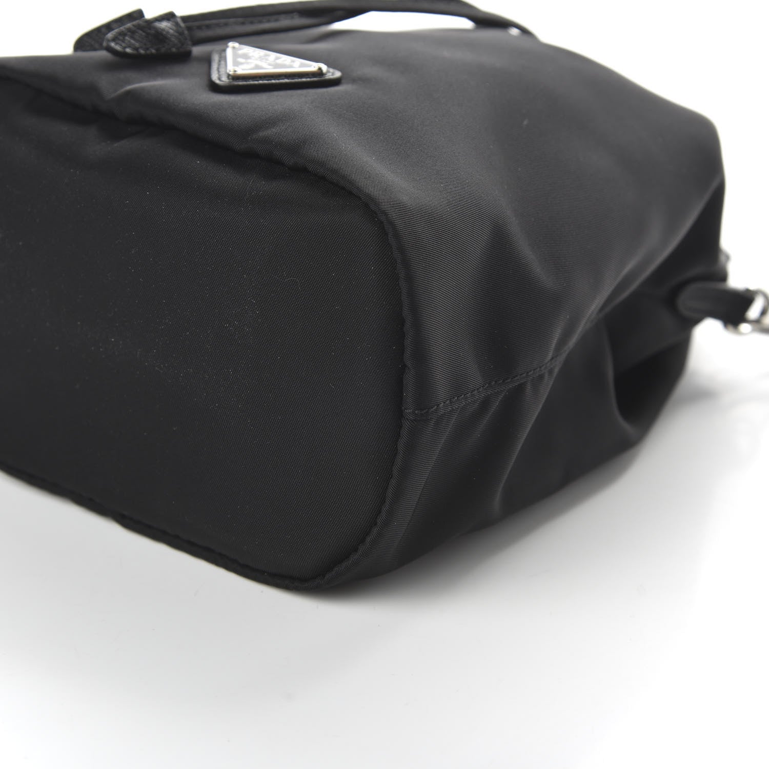 Prada Saffiano Tessuto Nylon Vela Bucket Wristlet Black 7 of 10