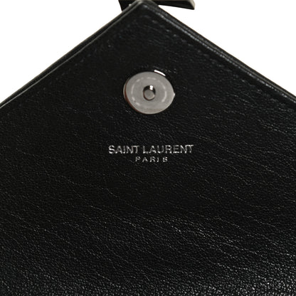 Saint Laurent Sheepskin Matelasse Chevron Monogram Classic Baby Chain Bag Black 7 of 13
