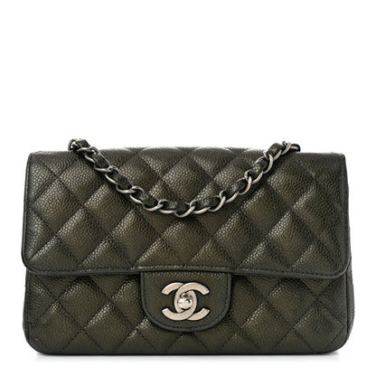 Chanel Metallic Caviar Quilted Mini Rectangular Flap Dark Grey 1 of 10