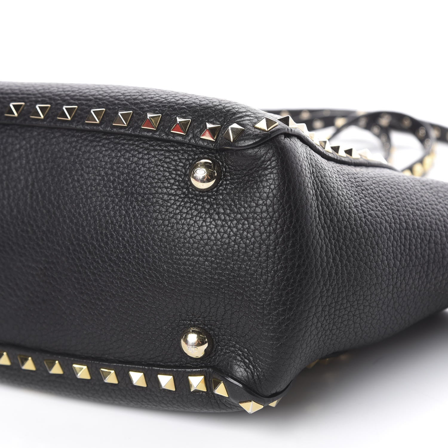 Valentino Garavani Grained Calfskin Small Rockstud Tote Black 12 of 13