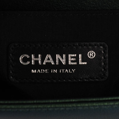 Chanel Iridescent Goatskin Quilted Small Boy Flap Green 6 of 7