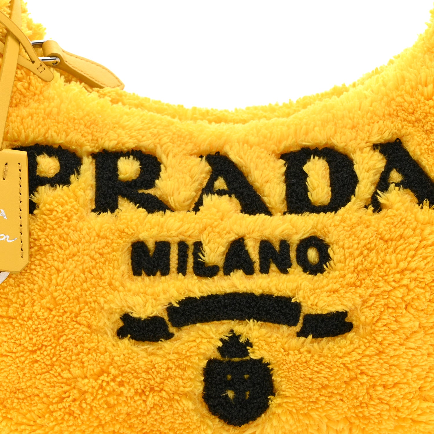 Prada Terry Cloth Mini Re-Edition 2000 Bag Giallo Black 8 of 10