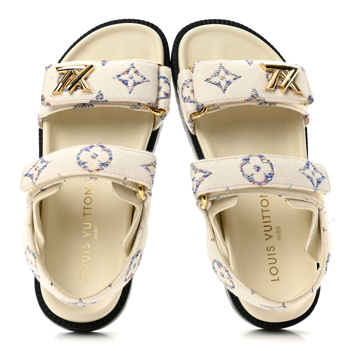 Monogram LV Sunset Comfort Flat Sandals 35.5 Multicolor