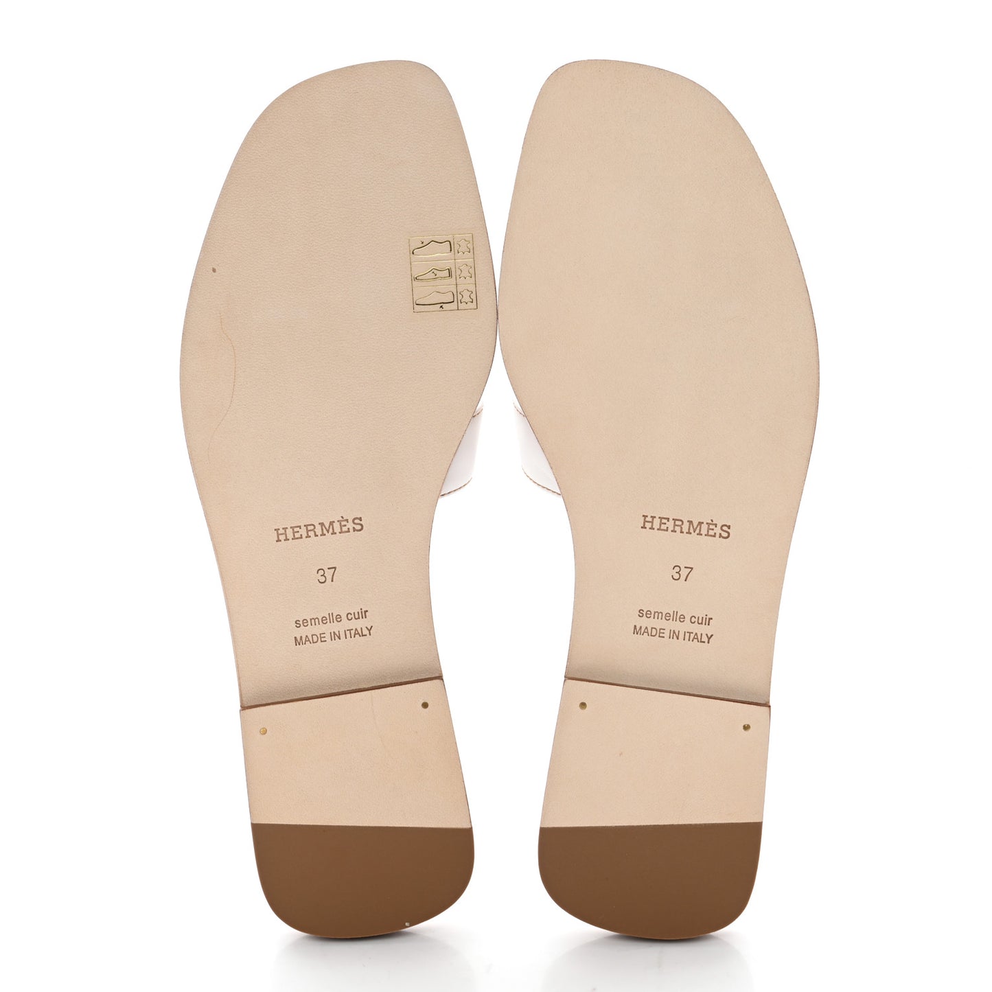 Box Calfskin Oran Sandals 37 White