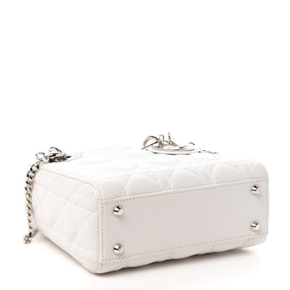 Christian Dior Lambskin Cannage Mini Lady Dior White 4 of 12
