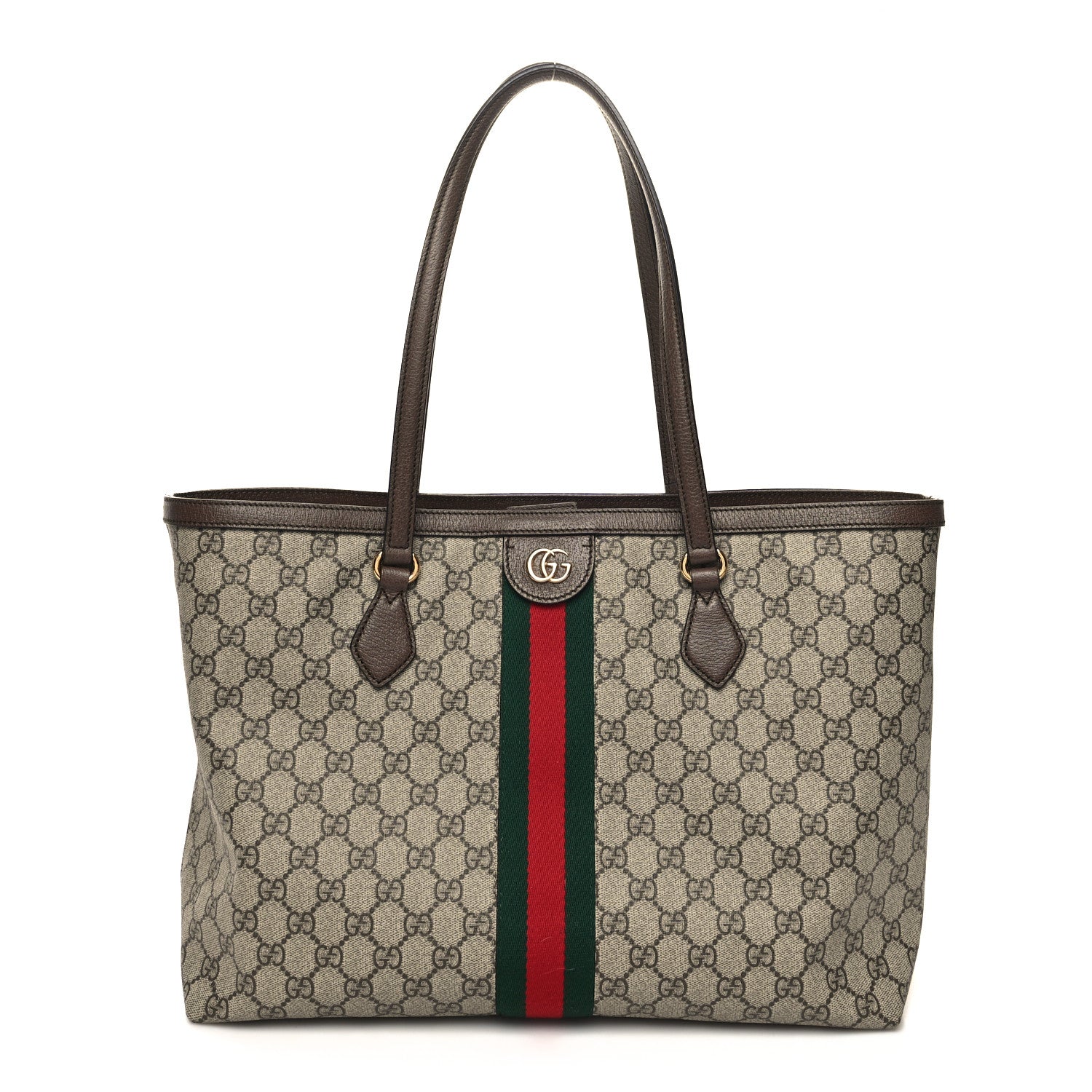 Gucci GG Supreme Monogram Medium Ophidia Shopping Tote Brown 1 of 10