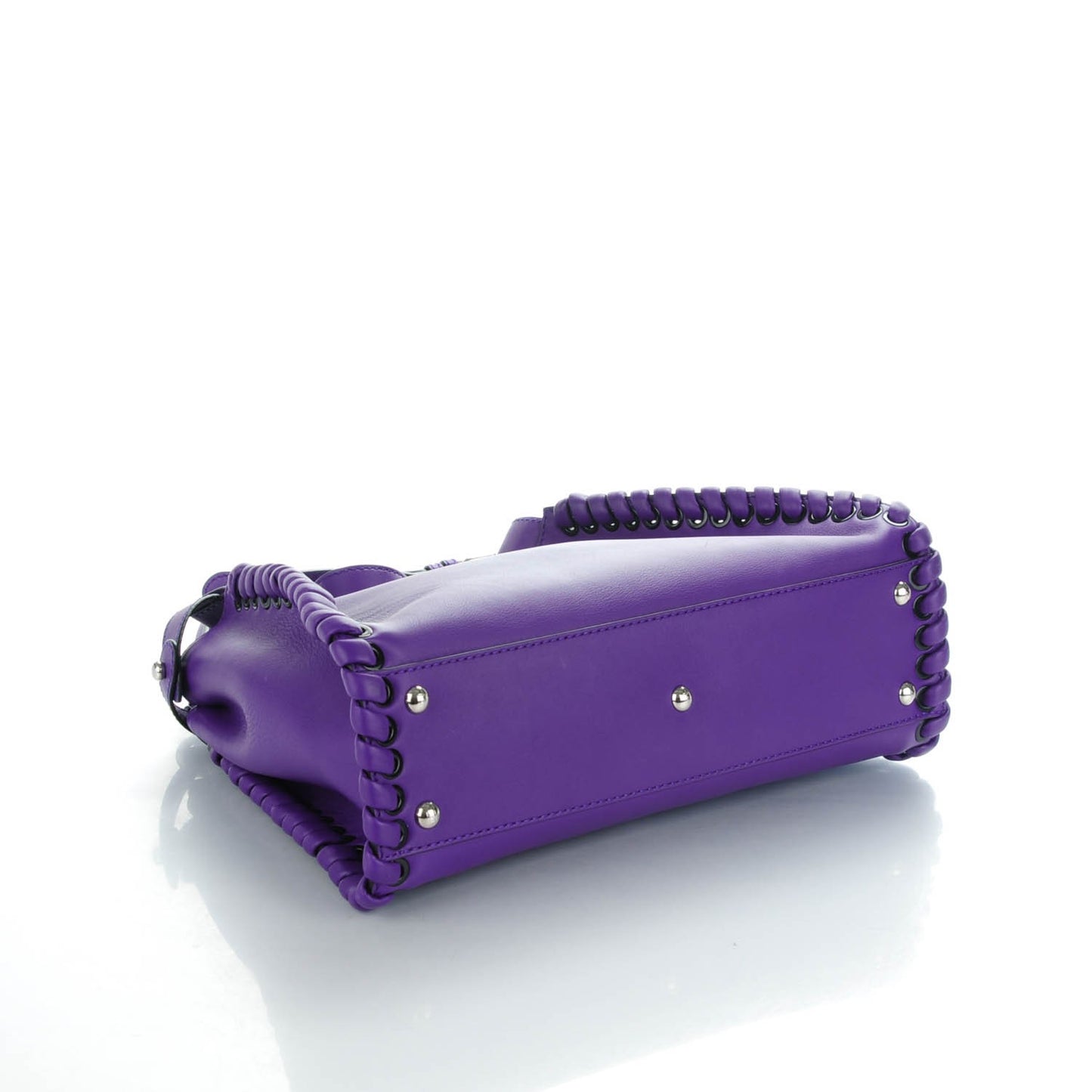 Vitello Seta Lace Up Medium Peekaboo Iconic Satchel Purple Rain