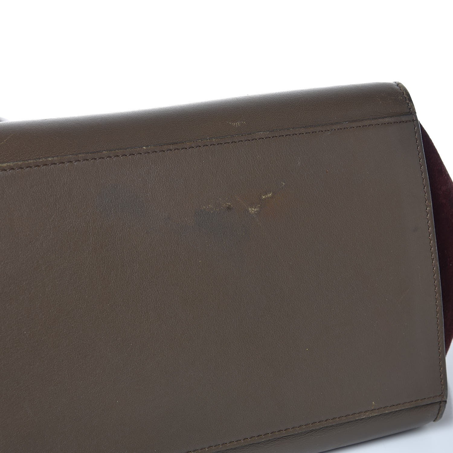 Celine Smooth Calfskin Suede Medium Tri-Color Trapeze Burgundy 11 of 21